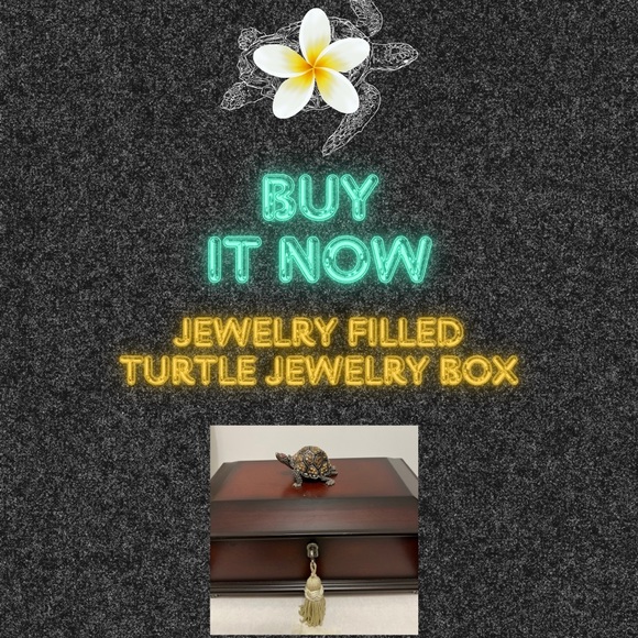 Jewelry - Turtle Jewelry Box filled w/Jewelry